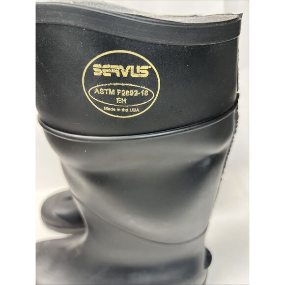 SERVUS Men's Size 9 Rubber Work Boots Black - Picture 3 of 8